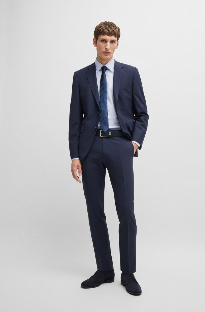 BOSS Formal Shirts Regular Fit in Cotton Mix - H-JOE-KENT-C1-214 10261544 01-50519888- Concorde Fashion#color_blue-451