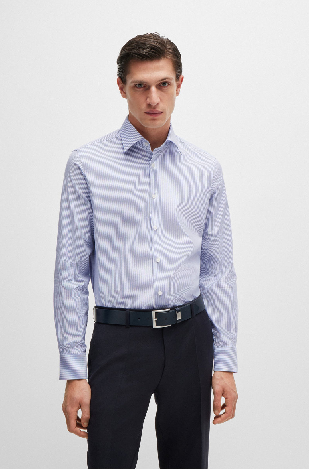 BOSS Formal Shirts Regular Fit in Cotton Mix - H-JOE-KENT-C1-214 10261544 01-50519888- Concorde Fashion#color_blue-421