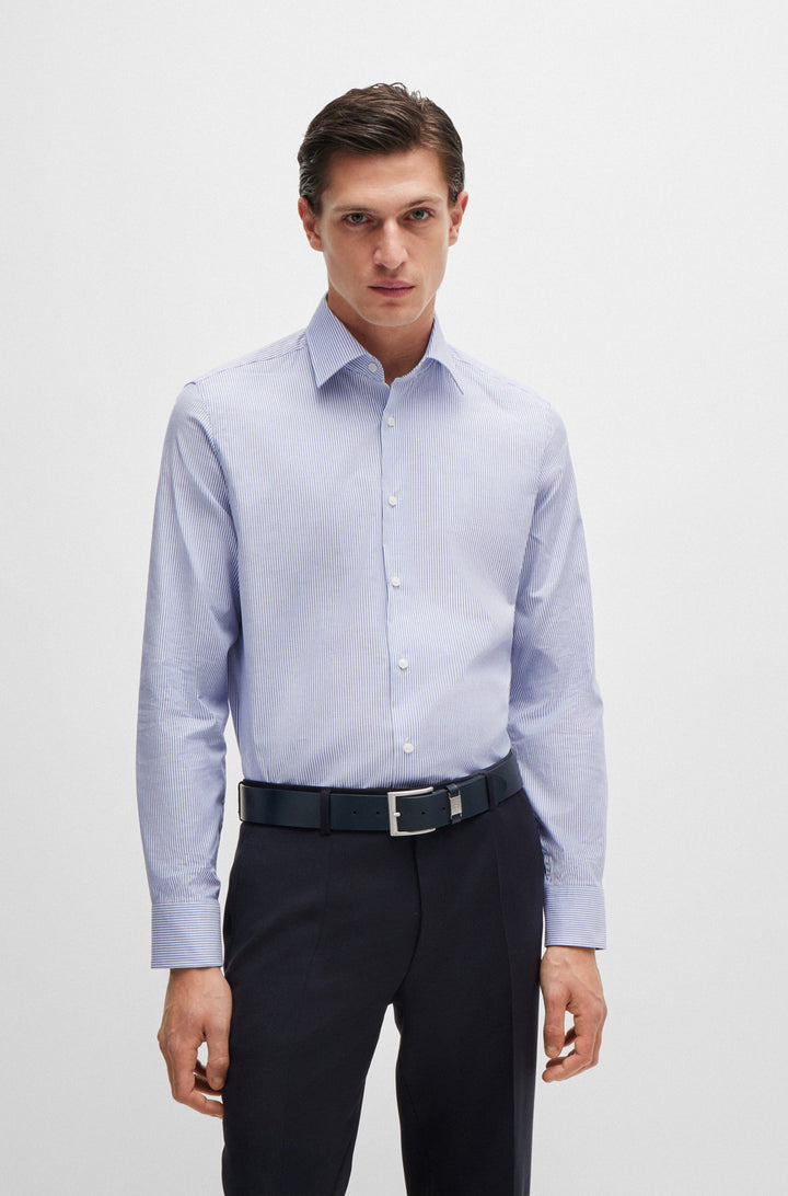 BOSS Formal Shirts Regular Fit in Cotton Mix - H-JOE-KENT-C1-214 10261544 01-50519888- Concorde Fashion#color_blue-421