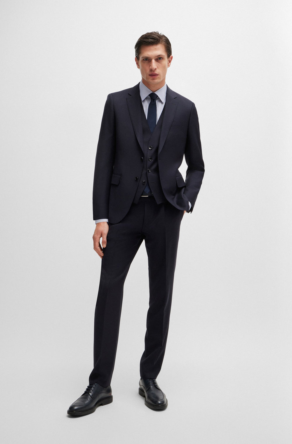 BOSS Formal Shirts Regular Fit in Cotton Mix - H-JOE-KENT-C1-214 10261544 01-50519888- Concorde Fashion#color_blue-421