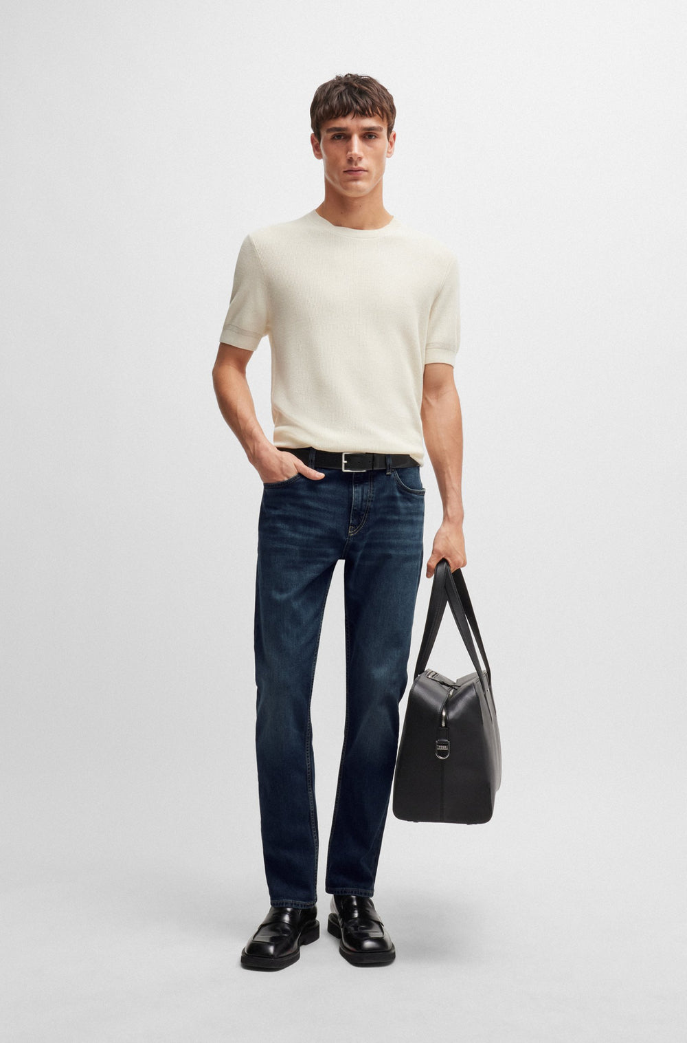 BOSS Jeans Slim Fit in Cotton Mix - H-DELAWARE 10261575 01-50520516- Concorde Fashion#color_navy-418