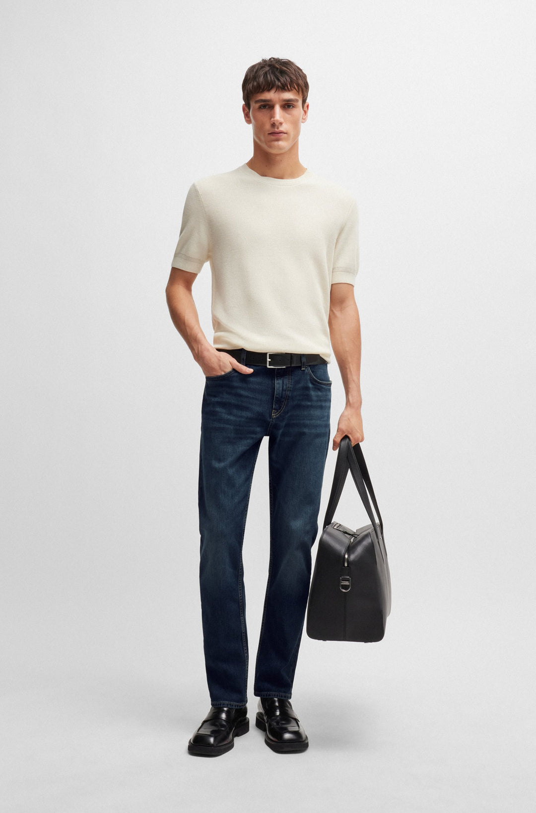 BOSS Jeans Slim Fit in Cotton Mix - H-DELAWARE 10261575 01-50520516- Concorde Fashion#color_navy-418