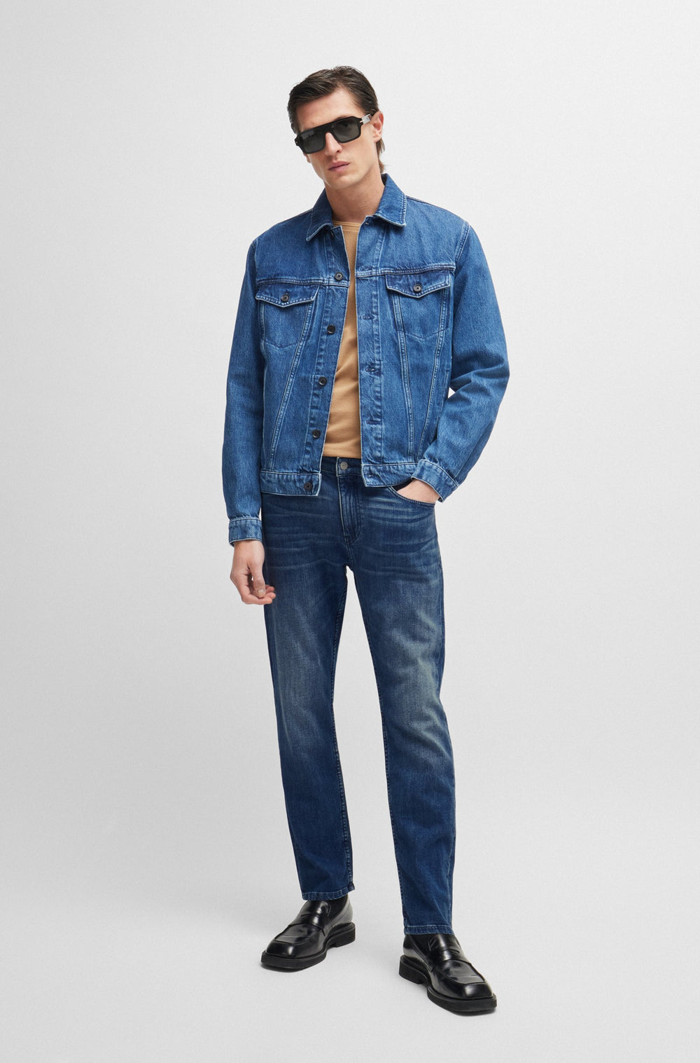 BOSS Jeans Slim Fit in Cotton - H-DELAWARE 10261601 02-50520526- Concorde Fashion#color_blue-422