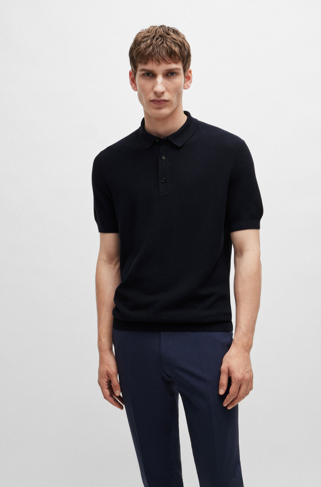 BOSS Sweaters Regular Fit in Cotton Mix - H-DAREMO 10261633 01-50519615- Concorde Fashion#color_navy-404
