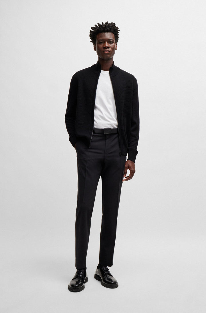 BOSS Sweaters Regular Fit in Wool - H-DAVETO 10261635 01-50519621- Concorde Fashion#color_black-001