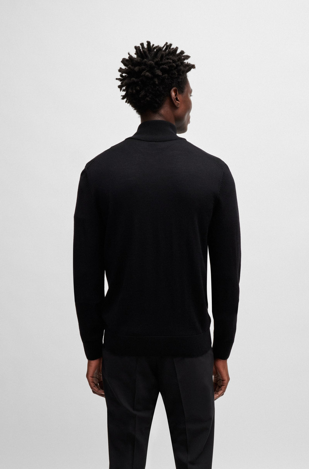 BOSS Sweaters Regular Fit in Wool - H-DAVETO 10261635 01-50519621- Concorde Fashion#color_black-001