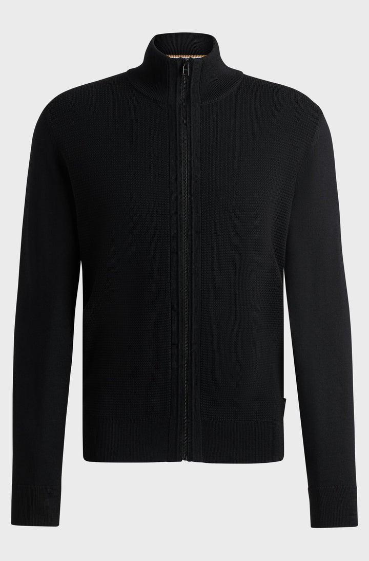 BOSS Sweaters Regular Fit in Wool - H-DAVETO 10261635 01-50519621- Concorde Fashion#color_black-001