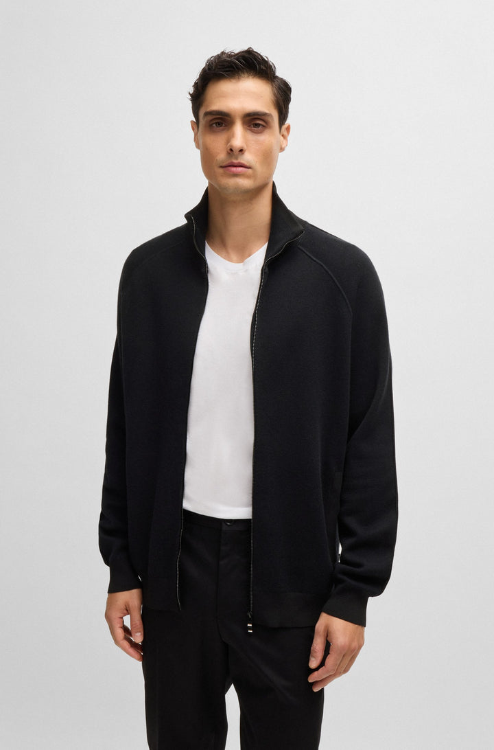BOSS Sweaters Regular Fit in Cotton Mix - H-DOMICO 10261637 01-50519629- Concorde Fashion#color_black-001