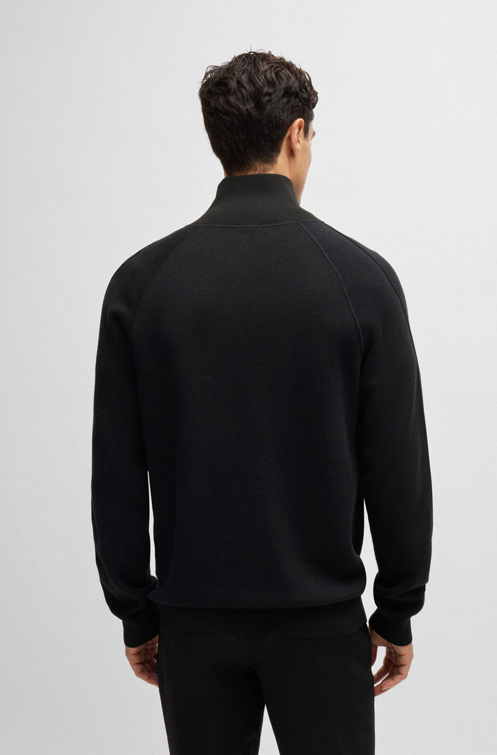 BOSS Sweaters Regular Fit in Cotton Mix - H-DOMICO 10261637 01-50519629- Concorde Fashion#color_black-001