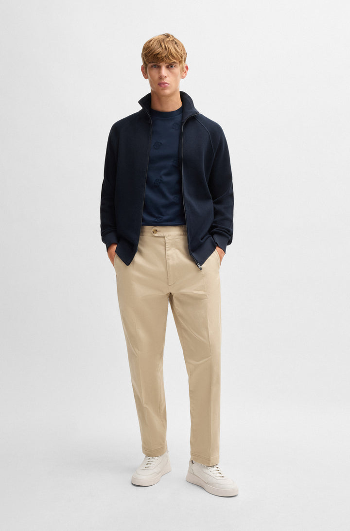 BOSS Sweaters Regular Fit in Cotton Mix - H-DOMICO 10261637 01-50519629- Concorde Fashion#color_navy-405