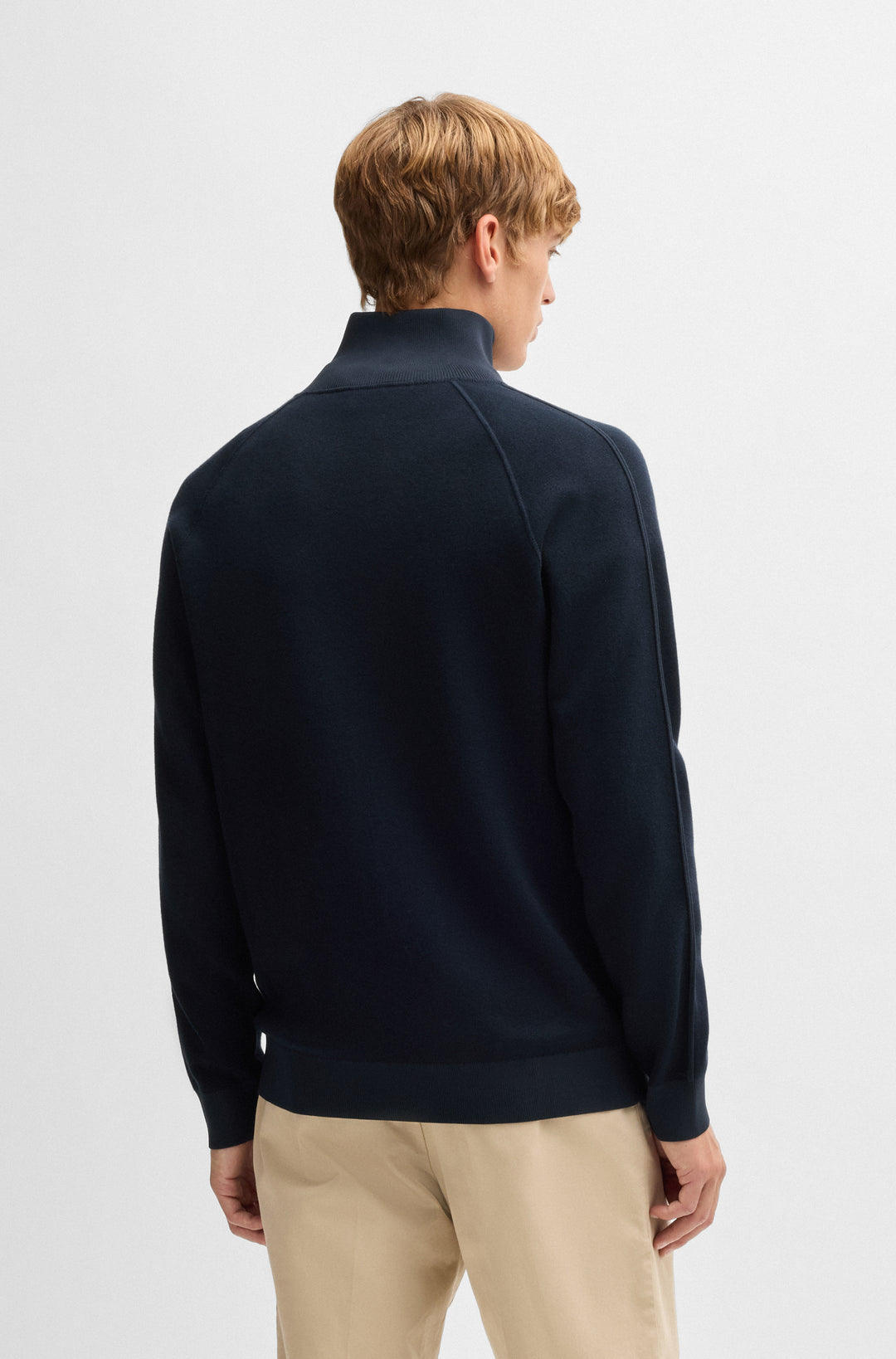 BOSS Sweaters Regular Fit in Cotton Mix - H-DOMICO 10261637 01-50519629- Concorde Fashion#color_navy-405