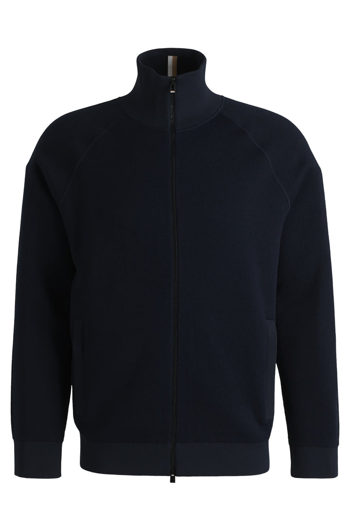 BOSS Sweaters Regular Fit in Cotton Mix - H-DOMICO 10261637 01-50519629- Concorde Fashion#color_navy-405