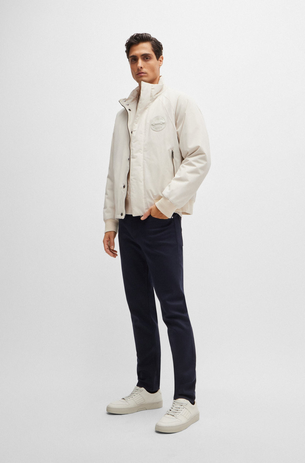 BOSS Sweaters Relaxed Fit in Wool - C-DIONEL_PS 10261640 01-50519634- Concorde Fashion#color_white-131