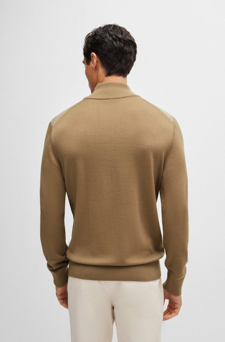 BOSS Sweaters Regular Fit in Wool - H-DAMBINO 10261652 01-50519590- Concorde Fashion#color_beige-282