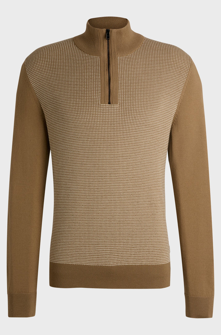 BOSS Sweaters Regular Fit in Wool - H-DAMBINO 10261652 01-50519590- Concorde Fashion#color_beige-282