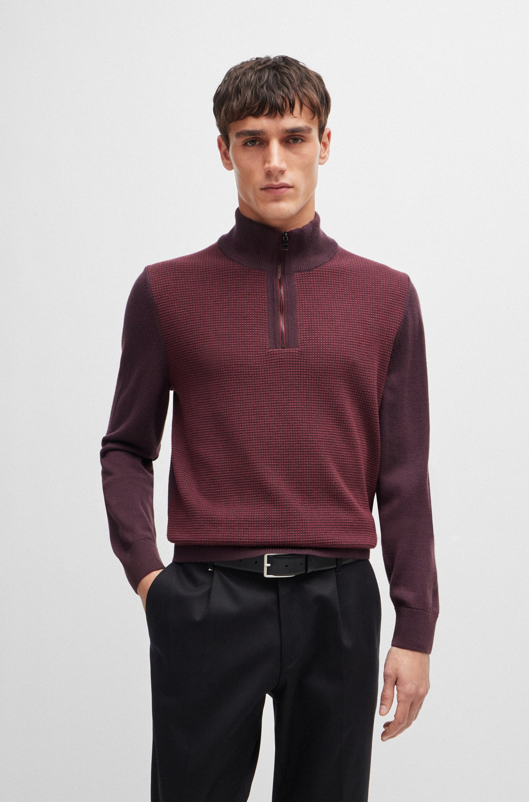 BOSS Sweaters Regular Fit in Wool - H-DAMBINO 10261652 01-50519590- Concorde Fashion#color_red-642