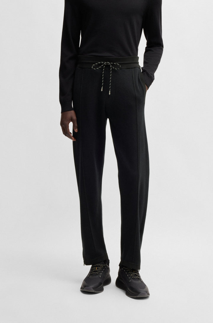 BOSS Jogging Pants Straight Fit in Cotton Mix - H-DONETTO 10261654 01-50519608- Concorde Fashion#color_black-001