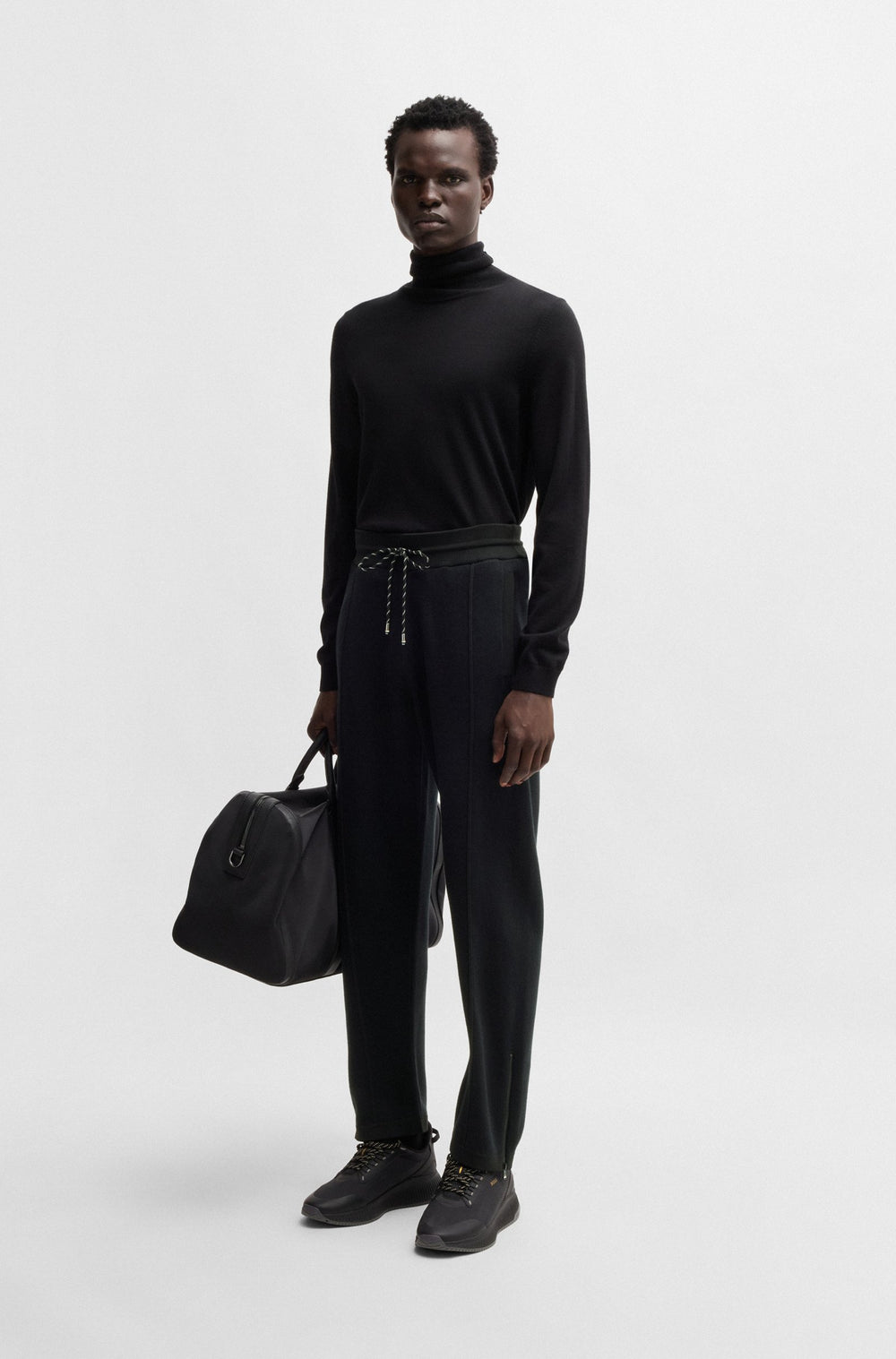 BOSS Jogging Pants Straight Fit in Cotton Mix - H-DONETTO 10261654 01-50519608- Concorde Fashion#color_black-001