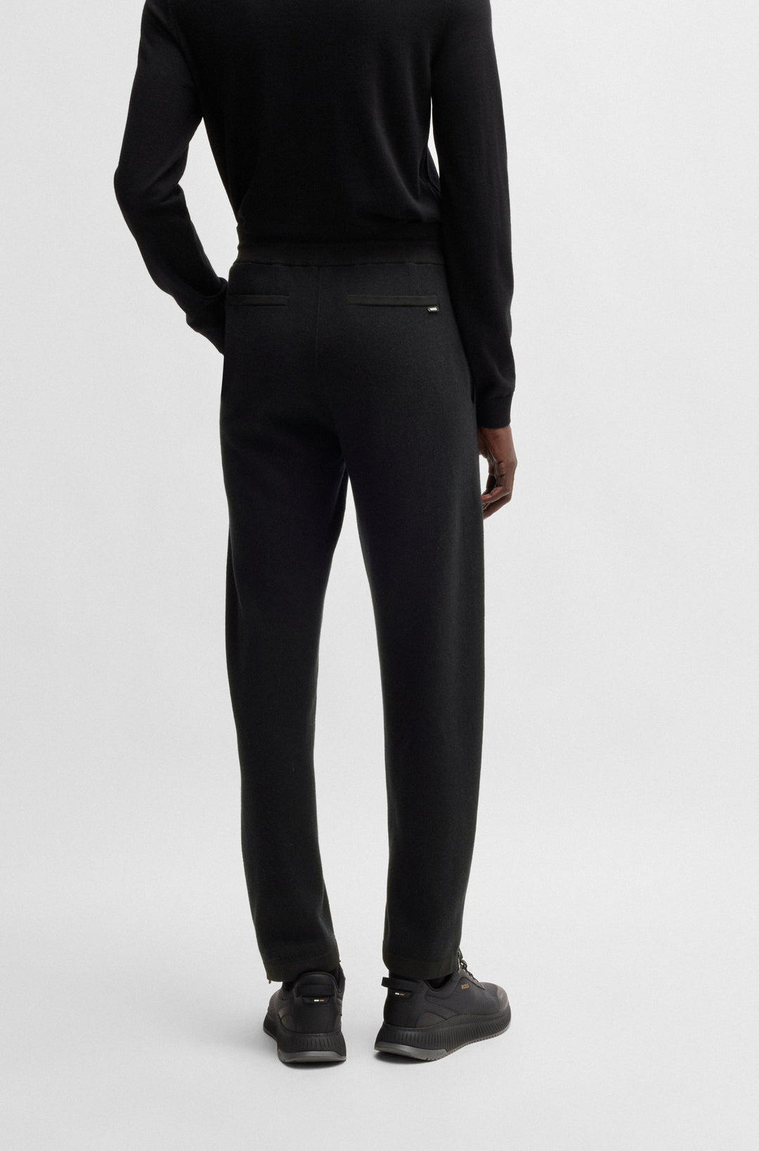 BOSS Jogging Pants Straight Fit in Cotton Mix - H-DONETTO 10261654 01-50519608- Concorde Fashion#color_black-001