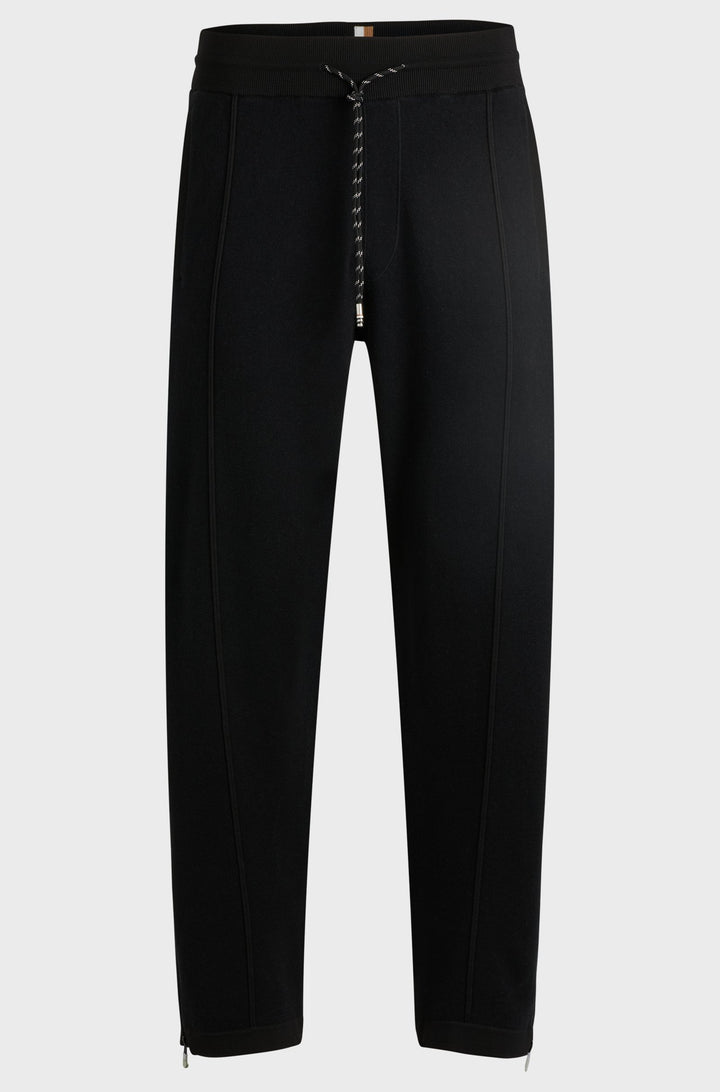 BOSS Jogging Pants Straight Fit in Cotton Mix - H-DONETTO 10261654 01-50519608- Concorde Fashion#color_black-001