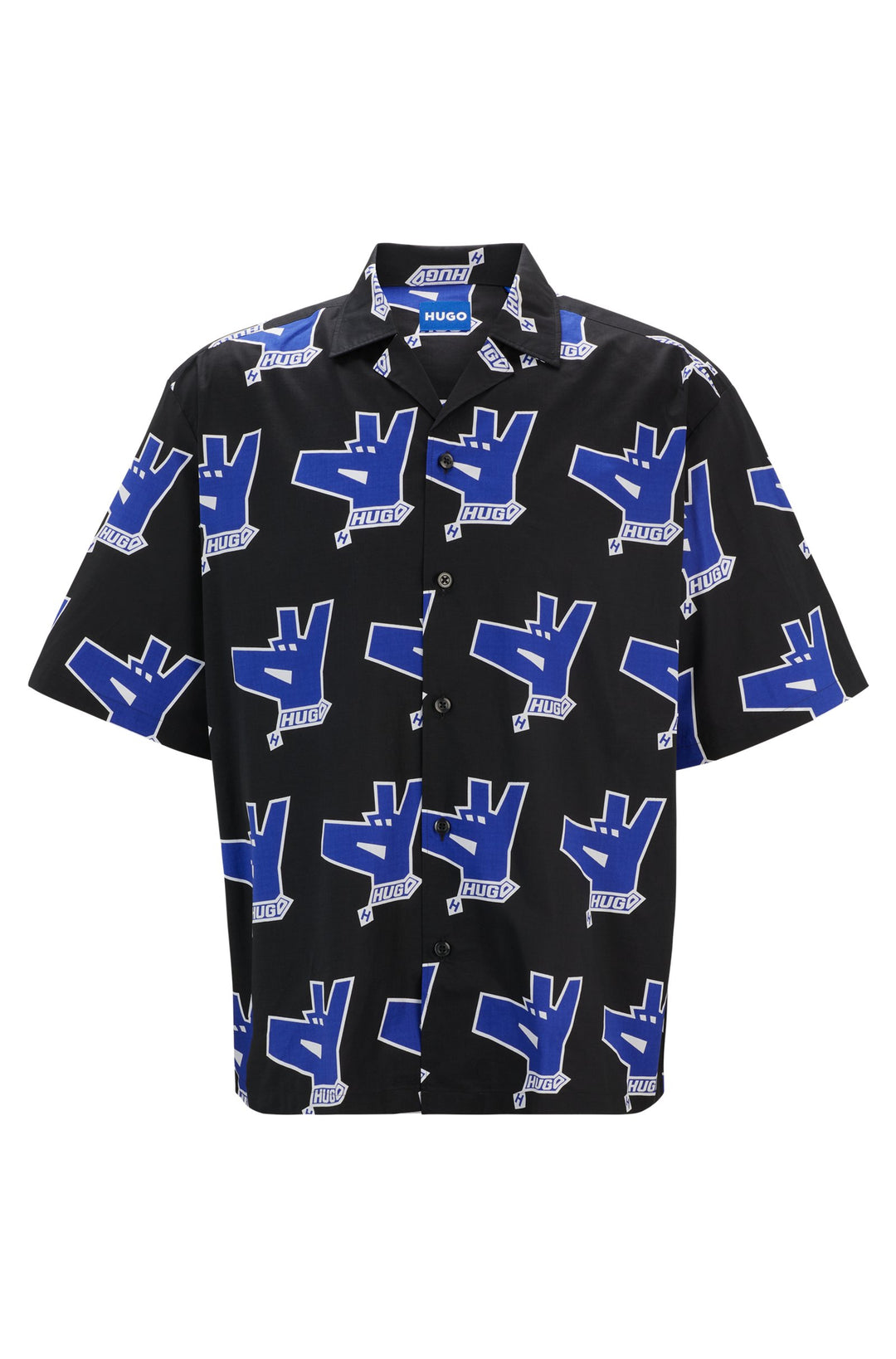 HUGO Casual Shirts Relaxed Fit in Cotton - ELIGINO 10261696 01-50520079- Concorde Fashion#color_black-001