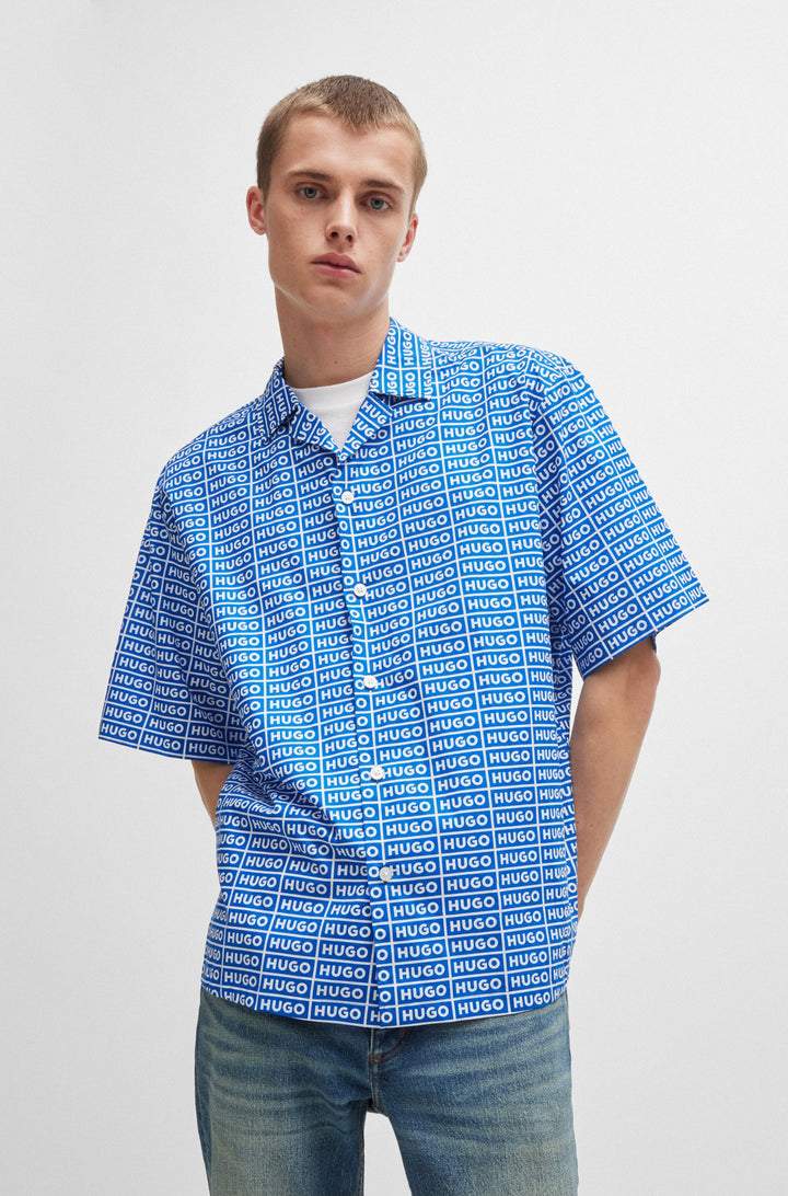HUGO Casual Shirts Relaxed Fit in Cotton - ELIGINO 10261696 01-50520079- Concorde Fashion#color_blue-493