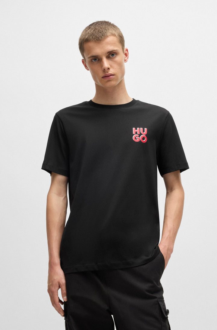HUGO T-Shirts Regular Fit in Cotton - DIMONITI 10261710 01-50522434- Concorde Fashion#color_black-001