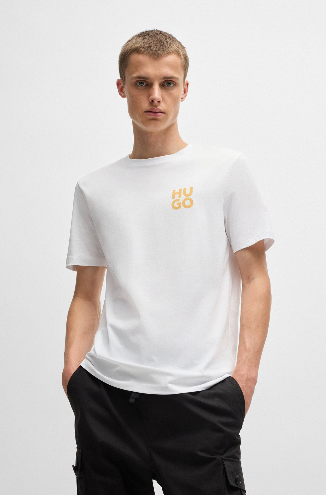 HUGO T-Shirts Regular Fit in Cotton - DIMONITI 10261710 01-50522434- Concorde Fashion#color_white-100