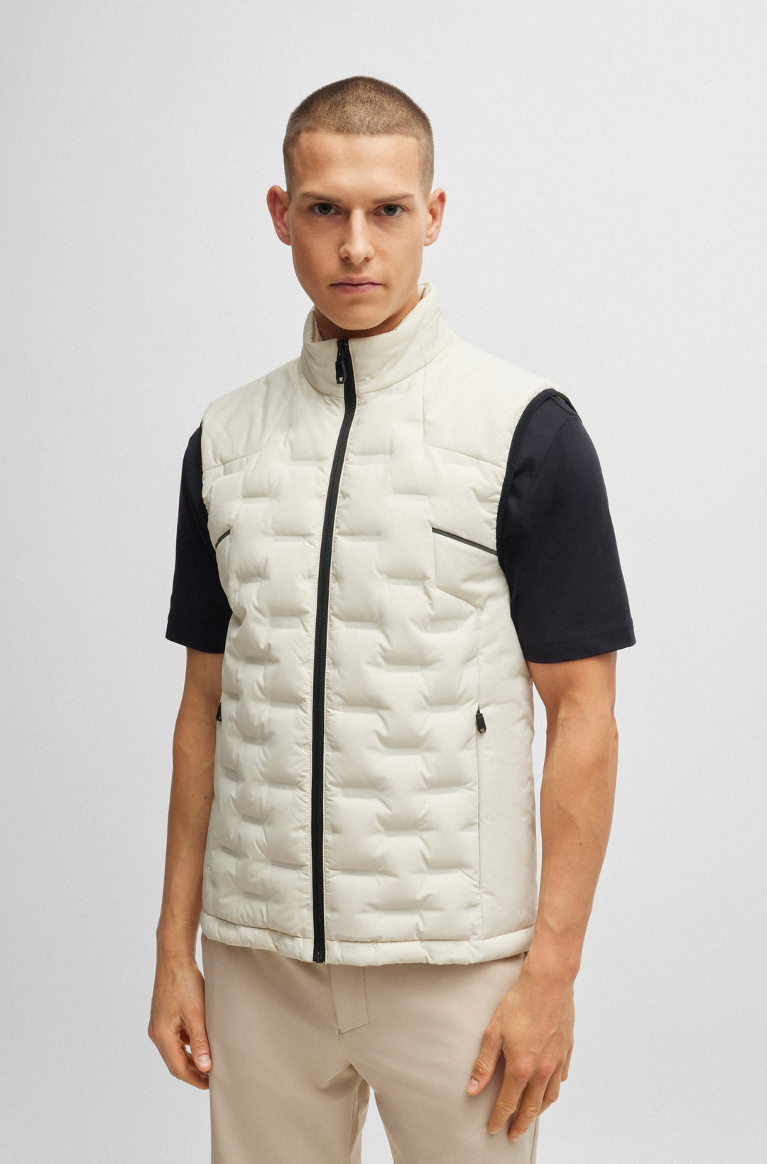 BOSS Vests Regular Fit in Polyester - V_THEO 10261716 01-50514343- Concorde Fashion#color_white-131