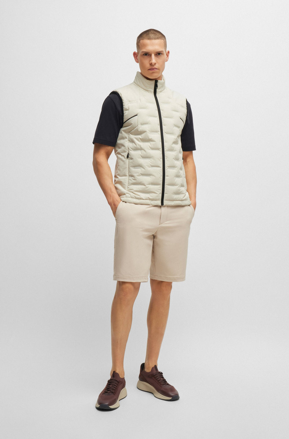 BOSS Vests Regular Fit in Polyester - V_THEO 10261716 01-50514343- Concorde Fashion#color_white-131