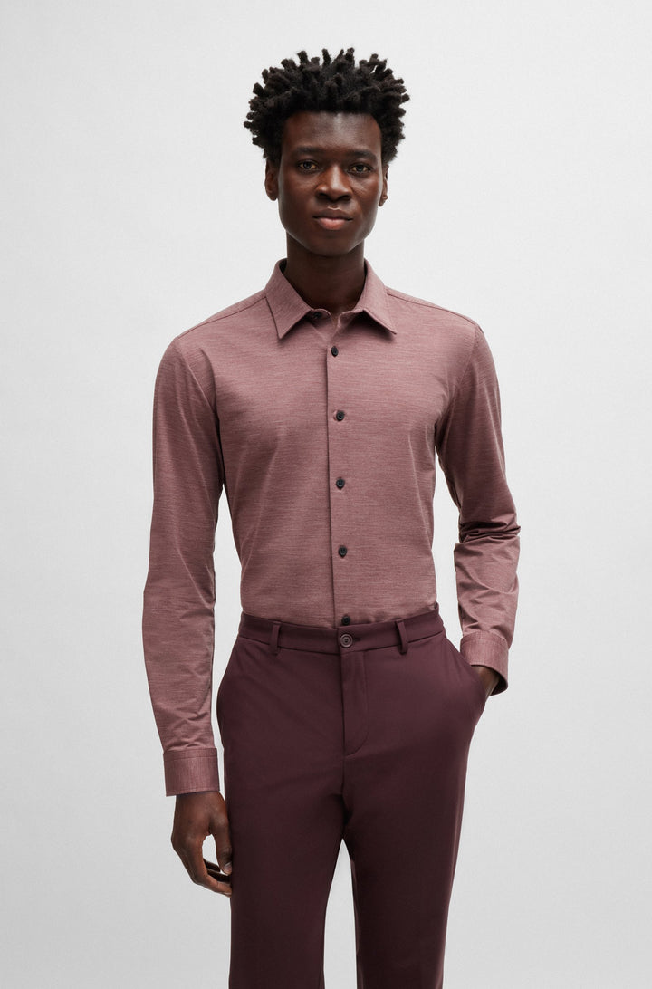 BOSS Formal Shirts Slim Fit in Nylon - P-ROAN-KENT-C1-233 10261755 01-50520133- Concorde Fashion#color_red-605