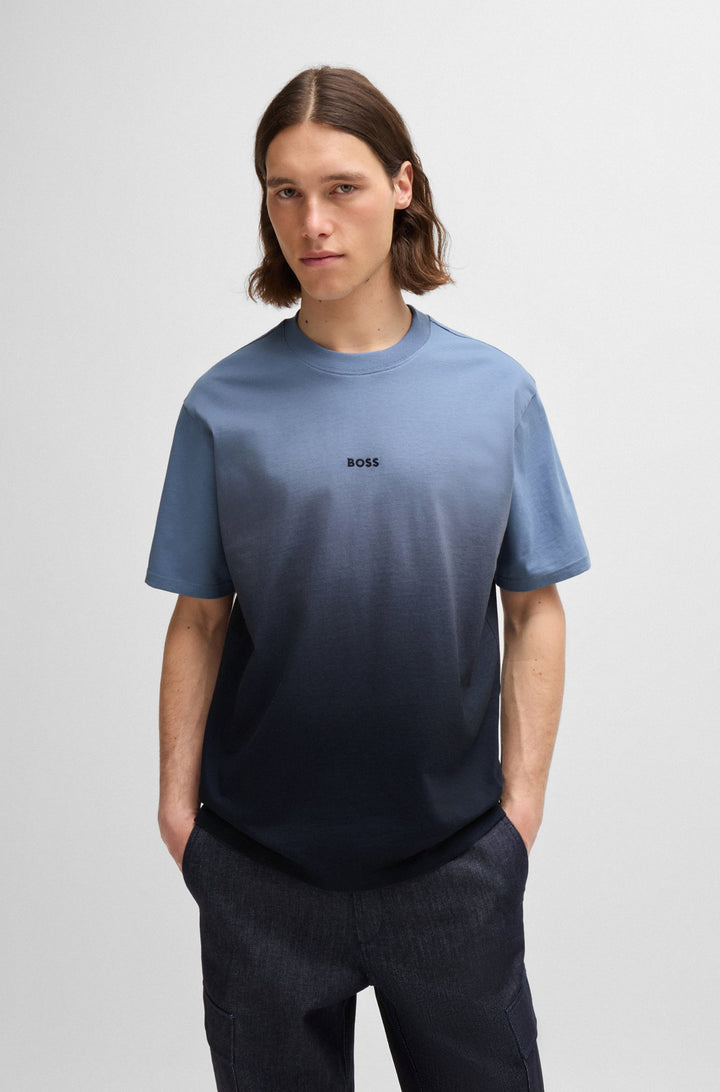 BOSS T-Shirts Relaxed Fit in Cotton - TE_GRADIENT 10261765 01-50519187- Concorde Fashion#color_blue-464