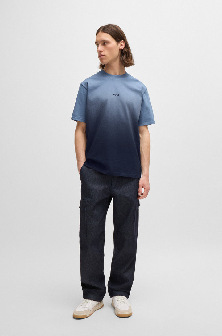 BOSS T-Shirts Relaxed Fit in Cotton - TE_GRADIENT 10261765 01-50519187- Concorde Fashion#color_blue-464