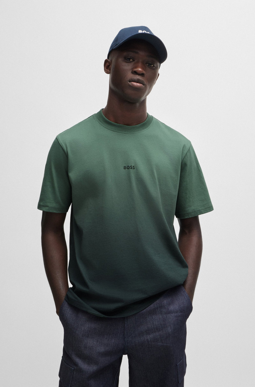 BOSS T-Shirts Relaxed Fit in Cotton - TE_GRADIENT 10261765 01-50519187- Concorde Fashion#color_green-341