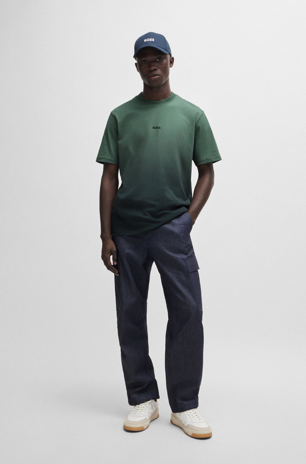 BOSS T-Shirts Relaxed Fit in Cotton - TE_GRADIENT 10261765 01-50519187- Concorde Fashion#color_green-341