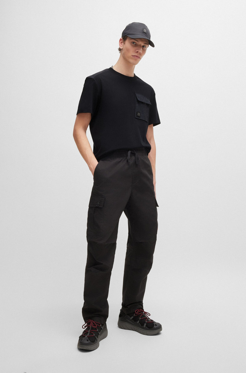 HUGO T-Shirts Relaxed Fit in Cotton - DABIENO 10261766 01-50517637- Concorde Fashion#color_black-001