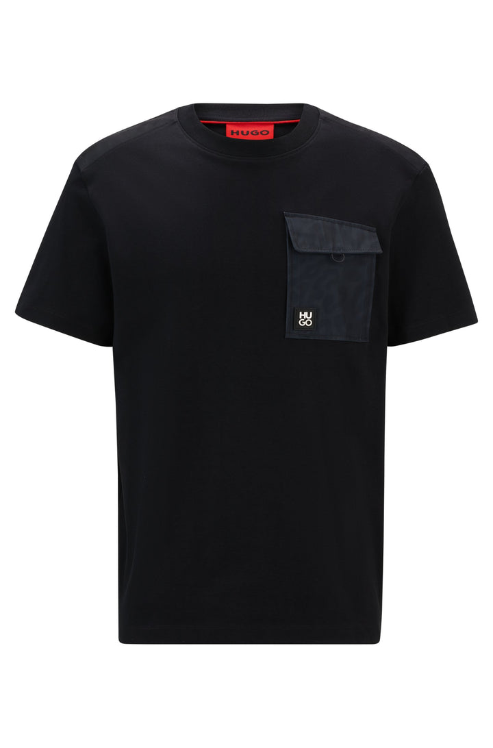 HUGO T-Shirts Relaxed Fit in Cotton - DABIENO 10261766 01-50517637- Concorde Fashion#color_black-001