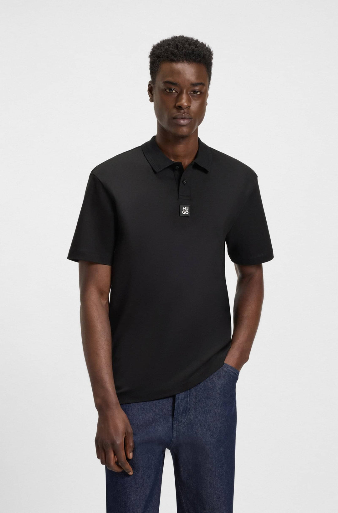 HUGO Polos Regular Fit in Cotton - DEABONO_D 10261766 01-50517638- Concorde Fashion#color_black-002