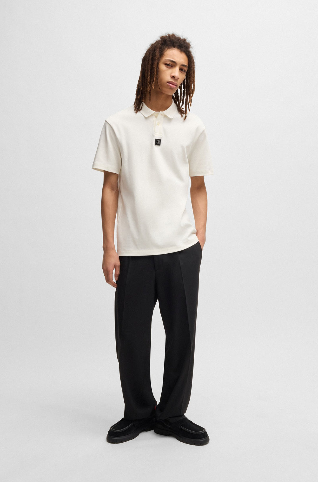 HUGO Polos Regular Fit in Cotton - DEABONO_D 10261766 01-50517638- Concorde Fashion#color_white-102
