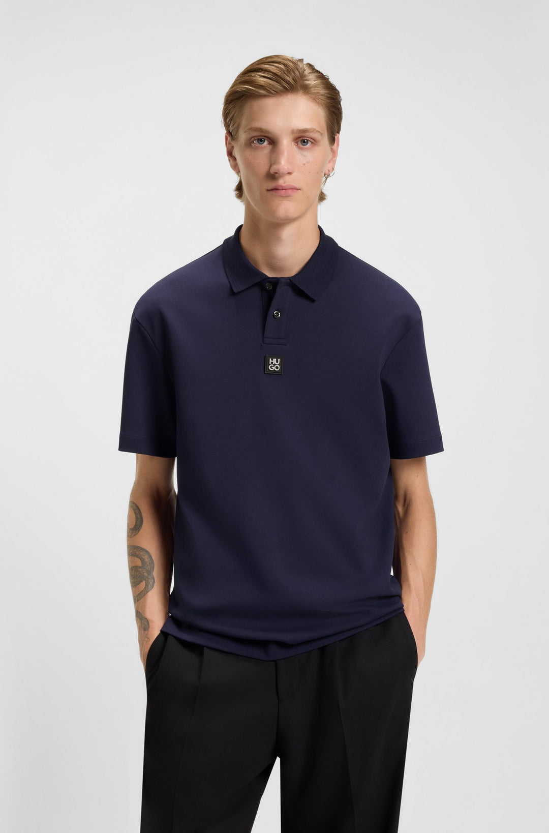 HUGO Polos Regular Fit in Cotton - DEABONO_D 10261766 01-50517638- Concorde Fashion#color_navy-418