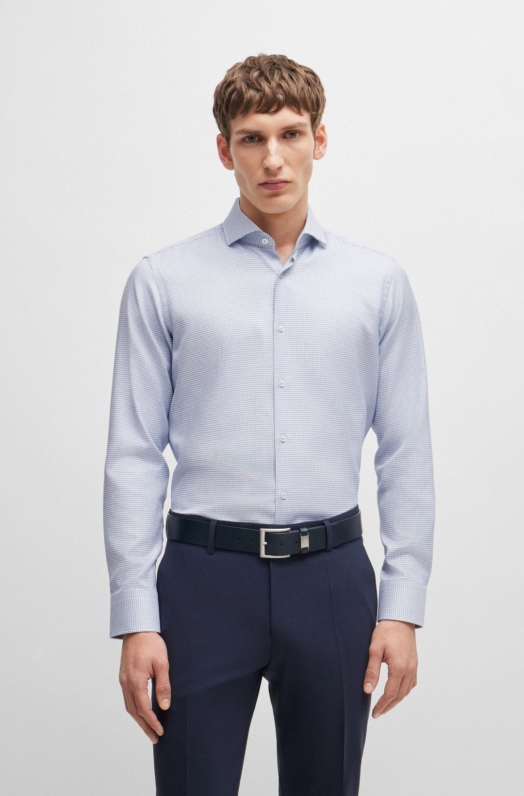 BOSS Formal Shirts Regular Fit in Cotton - H-JOE-SPREAD-C1-222 10261798 01-50519951- Concorde Fashion#color_blue-450