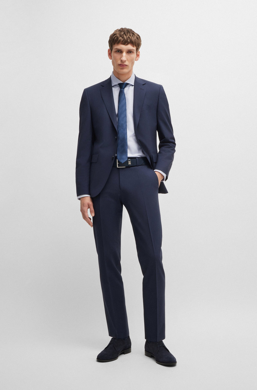 BOSS Formal Shirts Regular Fit in Cotton - H-JOE-SPREAD-C1-222 10261798 01-50519951- Concorde Fashion#color_blue-450