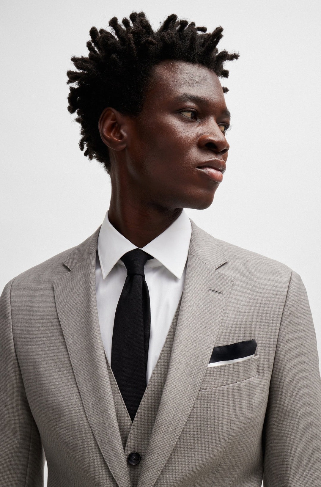 BOSS Pocket Squares  in Silk - H-POCKET SQ-222 10261828 01-50520375- Concorde Fashion#color_black-001