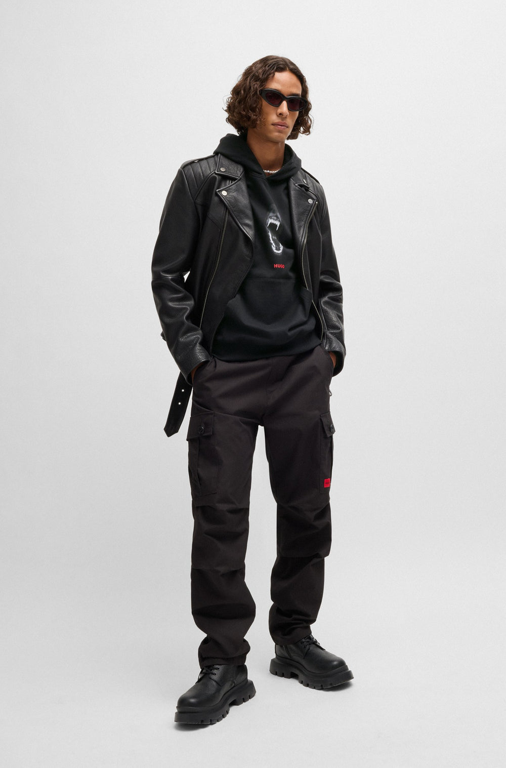 HUGO Hoodies Regular Fit in Cotton - DARTCHON 10261831 01-50525054- Concorde Fashion#color_black-001