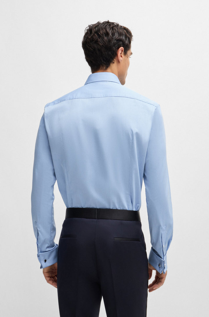 BOSS Formal Shirts Slim Fit in Cotton Mix - H-HANK-SPREAD-DC-214 10261836 01-50519935- Concorde Fashion#color_blue-450