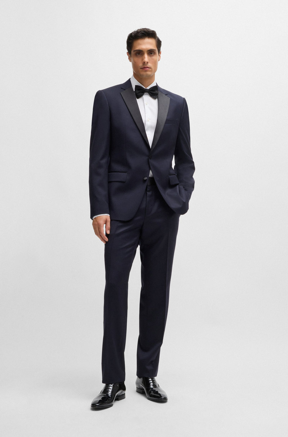 BOSS Formal Shirts Slim Fit in Cotton Mix - H-HANK-SPREAD-DC-214 10261836 01-50519935- Concorde Fashion#color_white-100