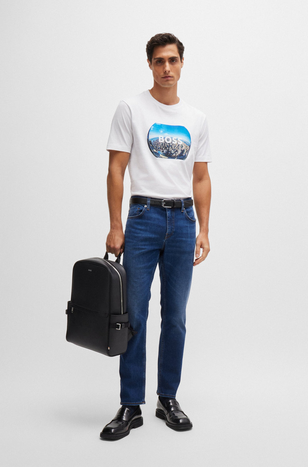 BOSS Jeans Slim Fit in Cotton Mix - H-DELAWARE 10261858 01-50520559- Concorde Fashion#color_blue-436