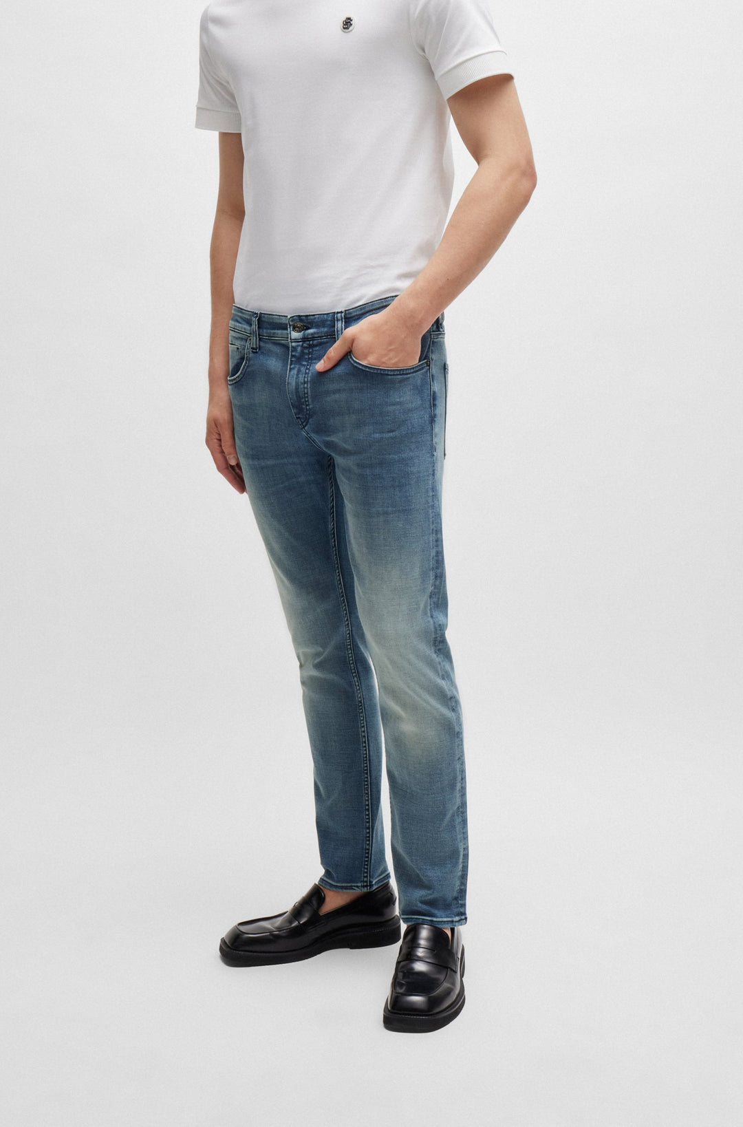 BOSS Jeans Slim Fit in Cotton Mix - C-DELAWARE 10261858 01-50522493- Concorde Fashion#color_blue-448