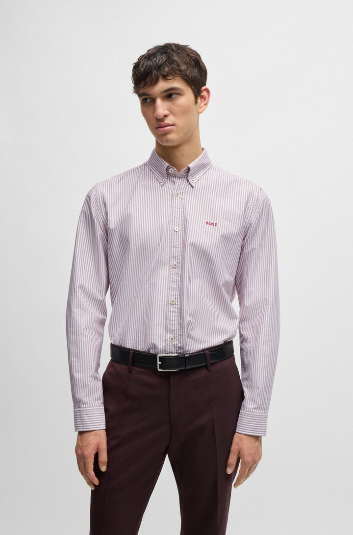 BOSS Formal Shirts Slim Fit in Cotton - H-ROAN-BD-E-C1-243 10261880 01-50520275- Concorde Fashion#color_red-605