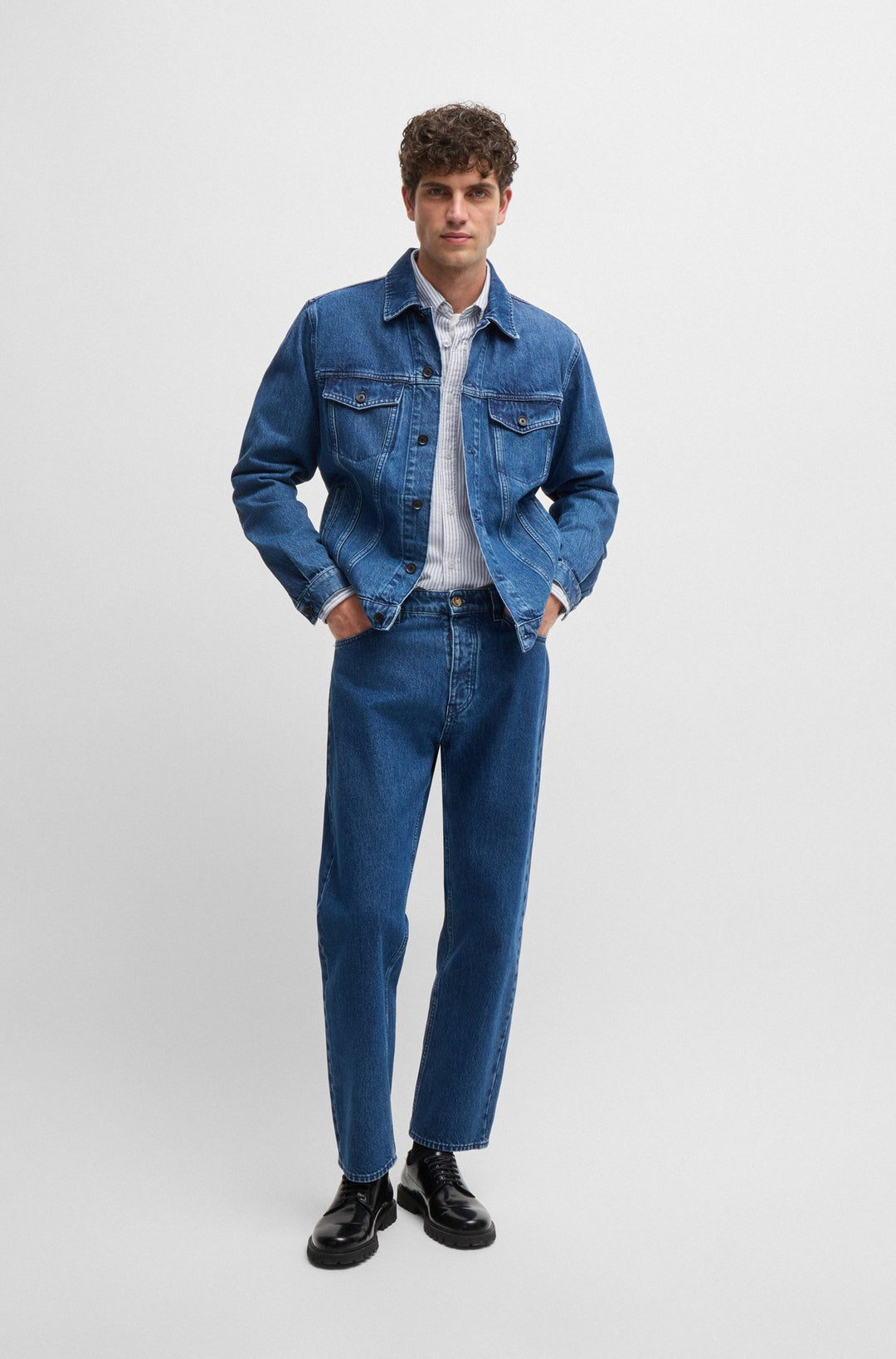 BOSS Formal Shirts Slim Fit in Cotton - H-ROAN-BD-E-C1-243 10261880 01-50520275- Concorde Fashion#color_navy-412